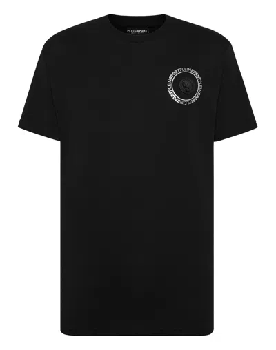 Plein Sport T-shirt Round Neck Ss Carbon Tiger In Black