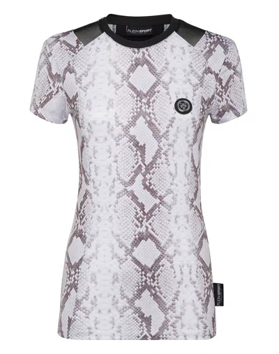 Plein Sport T-shirt Round Neck Ss Pitone In Grey