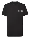 Plein Sport Ss Racing Logo-plaque T-shirt In Black