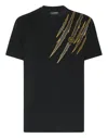 Plein Sport T-shirt Round Neck Ss Scratch In Black