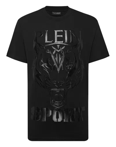 Plein Sport T-shirt Round Neck Ss Tiger In Black