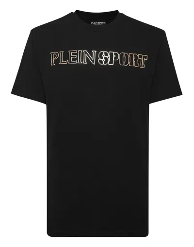 Plein Sport T-shirt Round Neck Ss Tiger In Black