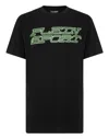 Plein Sport Tiger-print Cotton T-shirt In Black