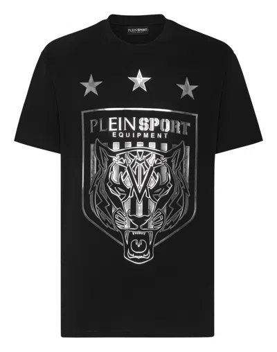 Plein Sport Tiger Crest Edition T-shirt In Black
