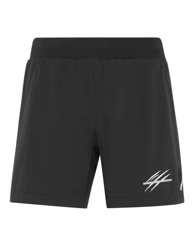 Plein Sport Technical Running Shorts Scratch In Black