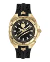 Plein Sport Mens Thunder Force Three Hand Quartz Black Silicone 47mm In Black