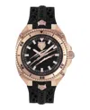 Plein Sport Mens Thunder Force Three Hand Quartz Black Silicone 47mm