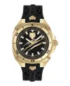 Plein Sport Mens Thunder Force Three Hand Quartz Black Silicone 47mm In Multi