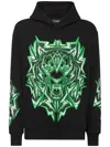 Plein Sport Thunder Tiger Long-sleeve Hoodie In Black