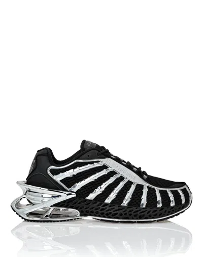 Plein Sport Thunderstorm Panelled Sneakers In Black
