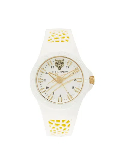 Plein Sport Thunderstorm Silicone Strap Watch/10.8mm In White