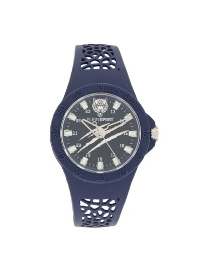 Plein Sport Thunderstorm Silicone Watch/ 40mm In Blue