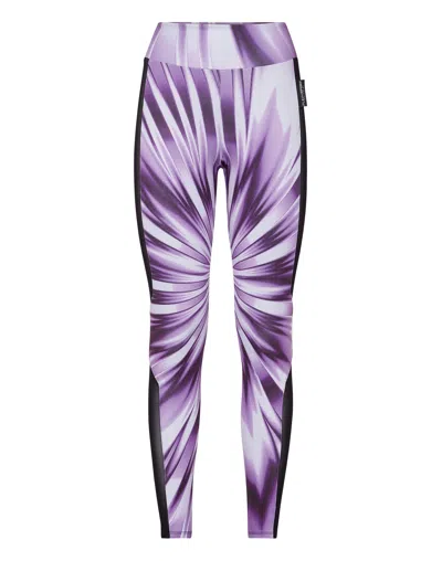 Plein Sport Tie-dye Jogging High Waist Leggings In Purple