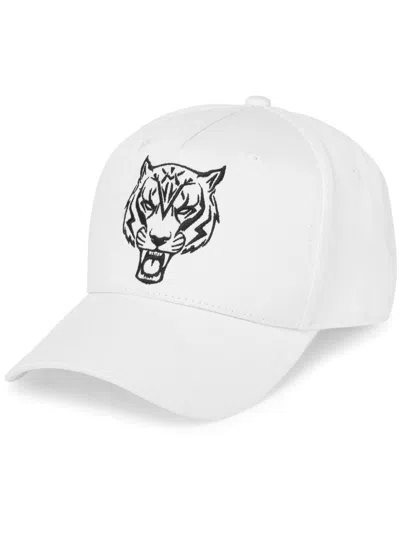 Plein Sport Tiger Baseball Cap In 白色