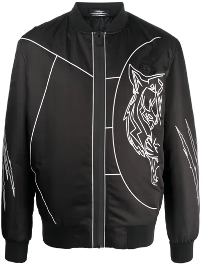 Plein Sport Tiger Court Edition Bomber Jacket In Black