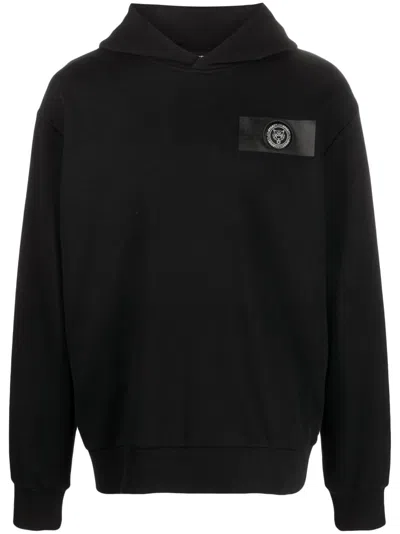 Plein Sport Logo-print Zip-up Hoodie In Black