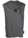 Plein Sport Tiger-head Motif T-shirt In Grey