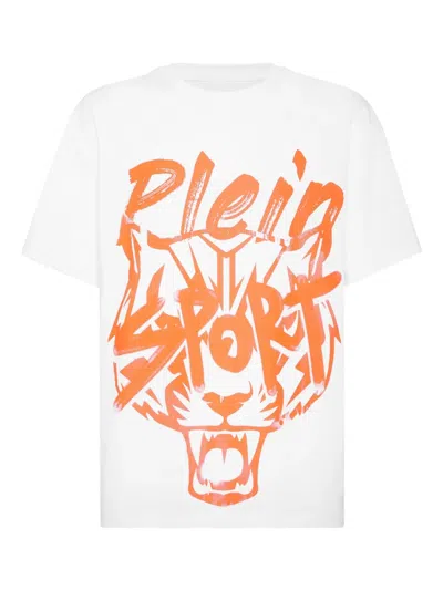 Plein Sport Tiger-head Print T-shirt In White