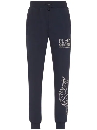 Plein Sport Tiger Jogging Trousers In Blue