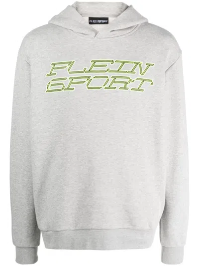 Plein Sport Tiger Logo-print Hoodie In Grey