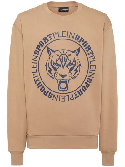 Plein Sport Tiger Logo-print Sweatshirt In Brown
