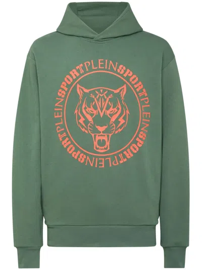 Plein Sport Tiger Long-sleeve Sweatshirt In Green