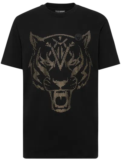 Plein Sport Tiger-motif T-shirt In 黑色