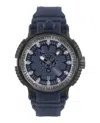 Plein Sport Mens Tiger Power 3 Hand Date Quartz Blue Silicone Strap 45mm In Blue