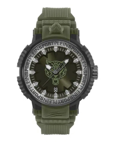 Plein Sport Tiger Power Silicone Watch In Green
