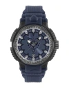 Plein Sport Mens Tiger Power 3 Hand Date Quartz Blue Silicone Strap 45mm In Blue