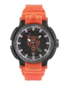Plein Sport Men's Tiger Power 3 Hand Date Quartz Orange Silicone Strap 45mm In Multi