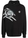 PLEIN SPORT TIGER-PRINT COTTON HOODIE