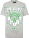 Plein Sport Tiger-print Cotton T-shirt In Grey