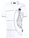 Plein Sport Tiger-print Polo Shirt In White