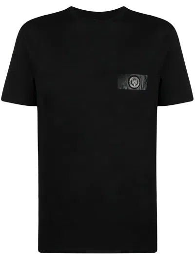 Plein Sport T-shirt Round Neck Ss Tiger Crest Edition In Black