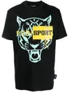 Plein Sport Tiger-print Short-sleeved T-shirt In Black