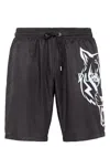 Plein Sport Tiger-print Swim Shorts In Schwarz