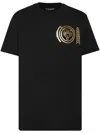 Plein Sport Cotton T-shirt Round Neck Ss Lamina Tiger In Black