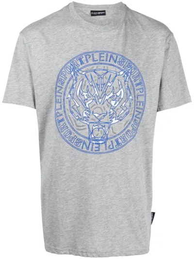 Plein Sport Tiger-print T-shirt In Grau