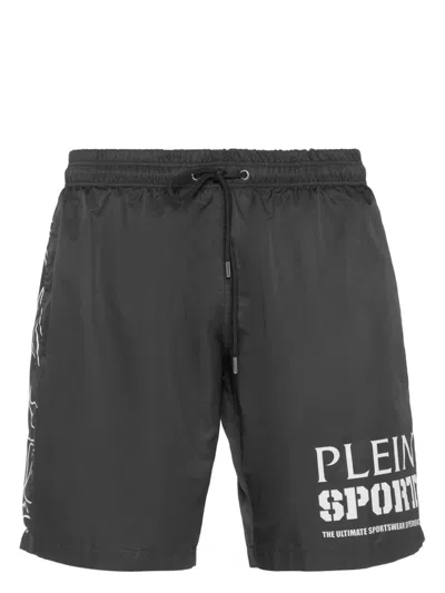 Plein Sport Tiger Swim Shorts In Black