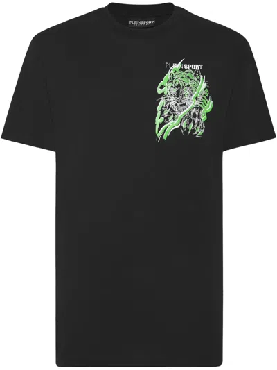 Plein Sport Tiger T-shirt In Black
