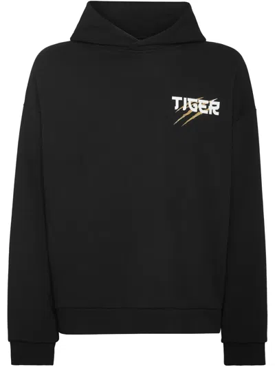 Plein Sport Tiger Tokyo Hoodie In Schwarz