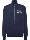 Plein Sport Tiger Zipped Sweatshirt In Blue