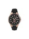 Plein Sport Mens Tigermaster Three Hand Date Quartz Black Silicone 47mm In Black