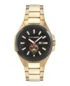 Plein Sport Mens Tigermaster Three Hand Date Quartz Gold Stainless Steel 47mm In Multi