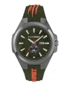 Plein Sport Mens Tigermaster Three Hand Date Quartz Green Silicone 47mm In Multi