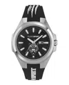 Plein Sport Mens Tigermaster Three Hand Date Quartz Black Silicone 47mm In Multi