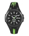 Plein Sport Mens Tigermaster Three Hand Date Quartz Black Silicone 47mm In Multi