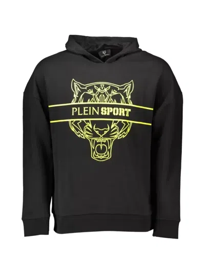 Plein Sport Tiger-print Hoodie In Black