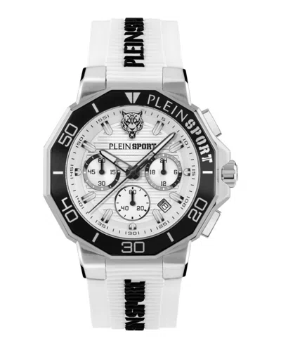 Plein Sport Titan Chronograph Watch With Stainless Steel Case In White